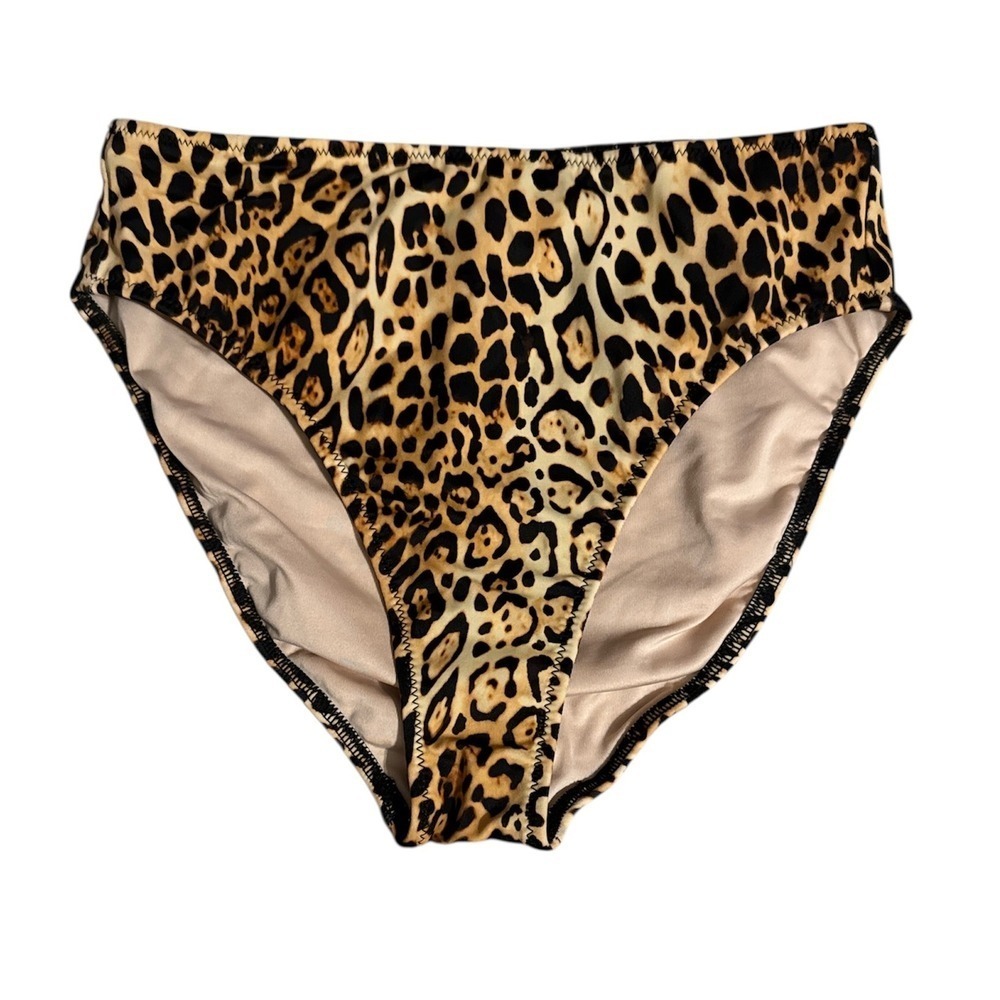 Victorias Secret Leopard Print High Waist Bikini Bottom Swim Womens XS